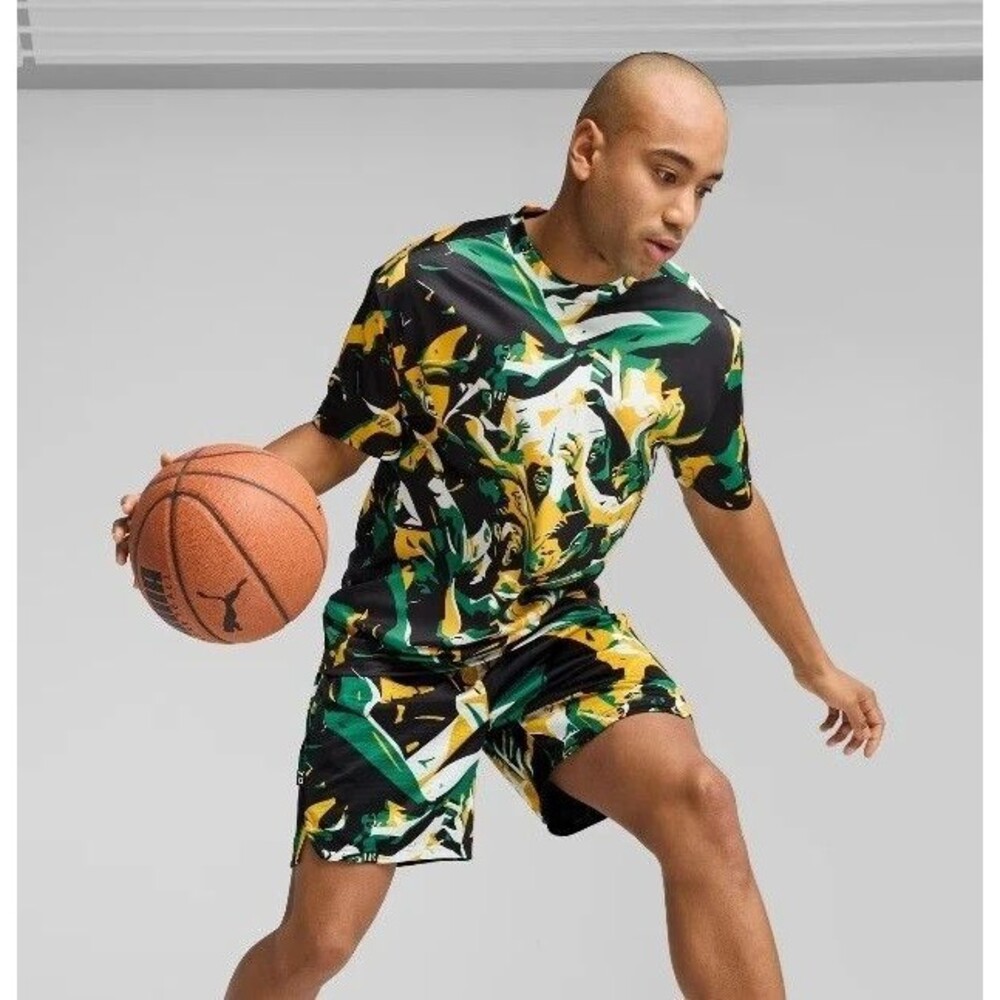 NWT PUMA Rival Rage AOP Jamaica Mesh Tee Men’s S - Picture 10 of 10